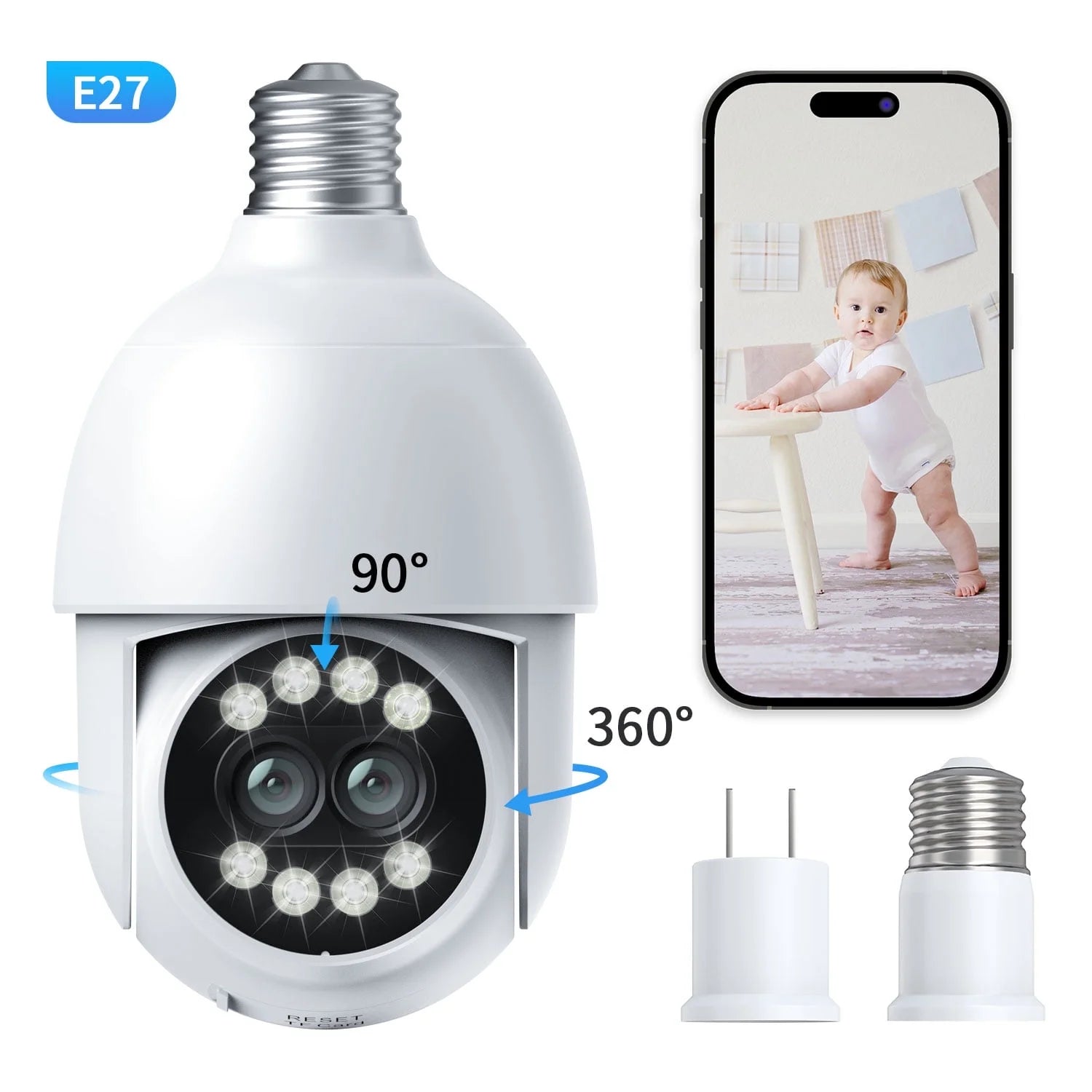Wireless 5g WiFi Bulb Camera 8MP 4K 360° Bulb Camera HD Mini Camera LED Flicker Sensor Night Vision Camera Smart Home ip camera