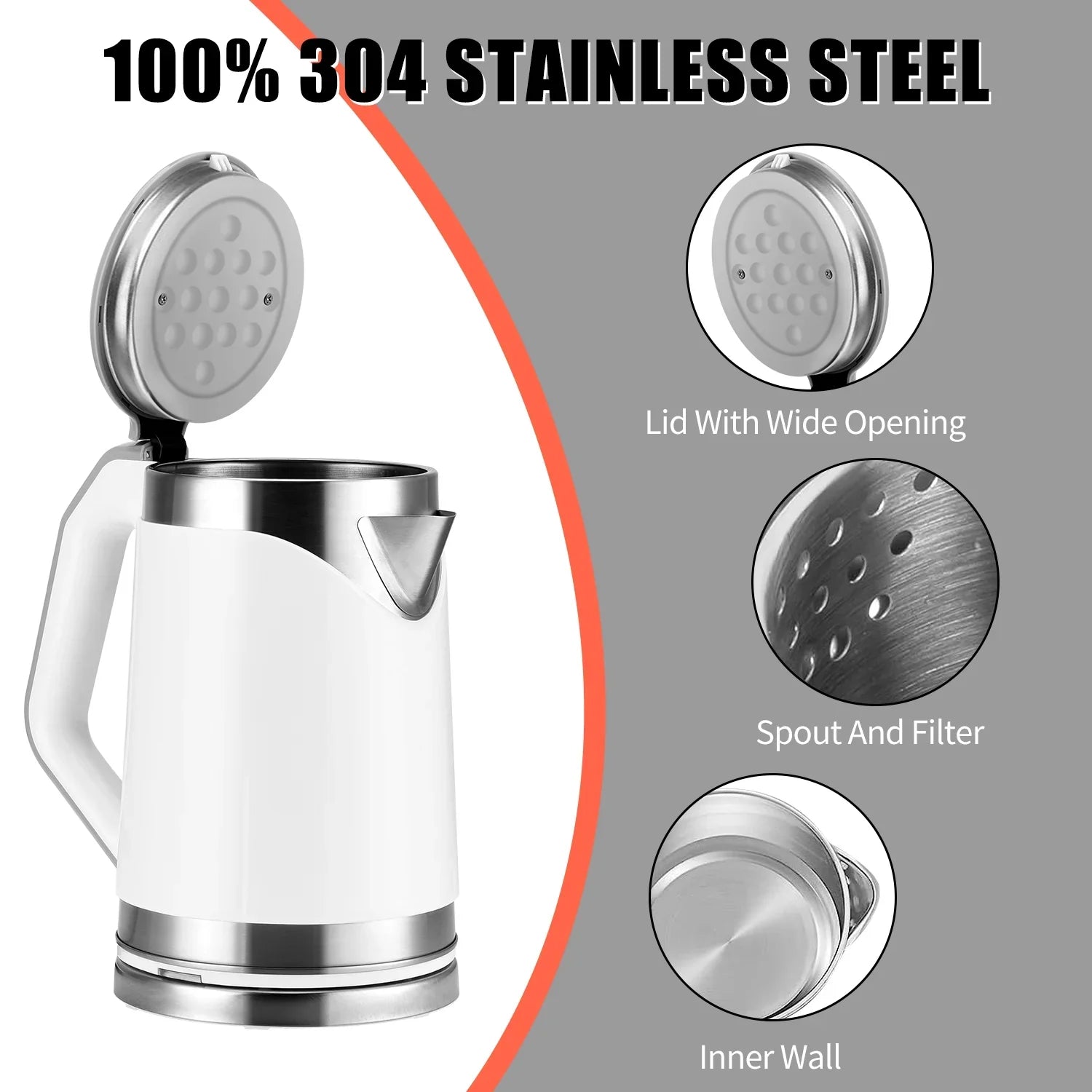 (Free Home Delivery) Small Portable Electric Tea Kettle – 2.0L