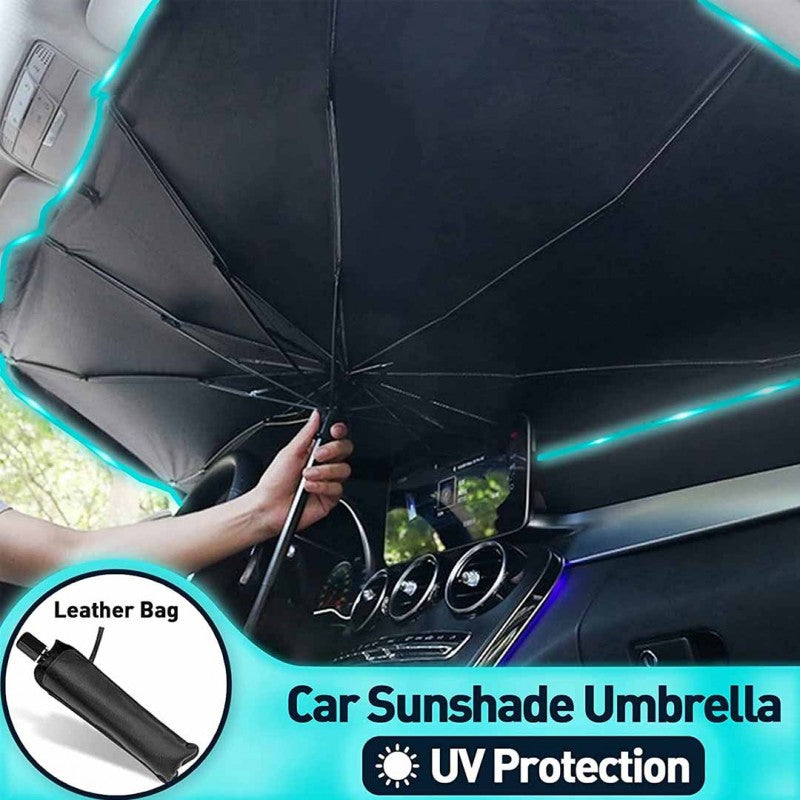 ( free home Delivery ) Universal Car Umbrella Sun Shade Cover for Windshield UV Reflecting Foldable Front Car Sunshade Umbrella