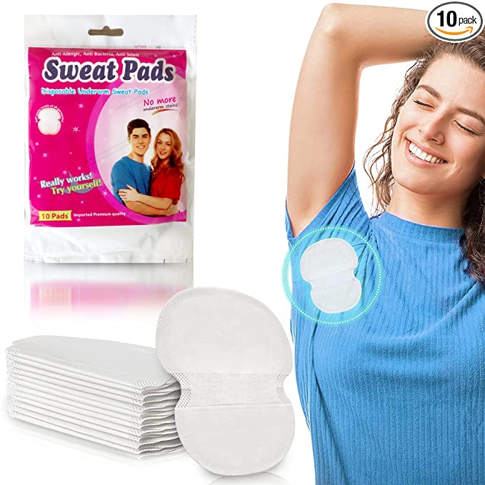 Anti-Allergic 10 Pcs Disposable Sweat Absorbent Underarm Pads For Men & Women