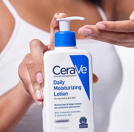 Cerave Daily Moisturing Lotion Normal To Dry Skin 237ml (Oil-free moisturizer with hyaluronic acid)