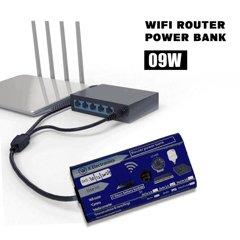 WiFi Router UPS Power Bank 9 Volts  - 4 Hours Guaranteed Backup - Tp Link Tenda PTCL & Other Routers