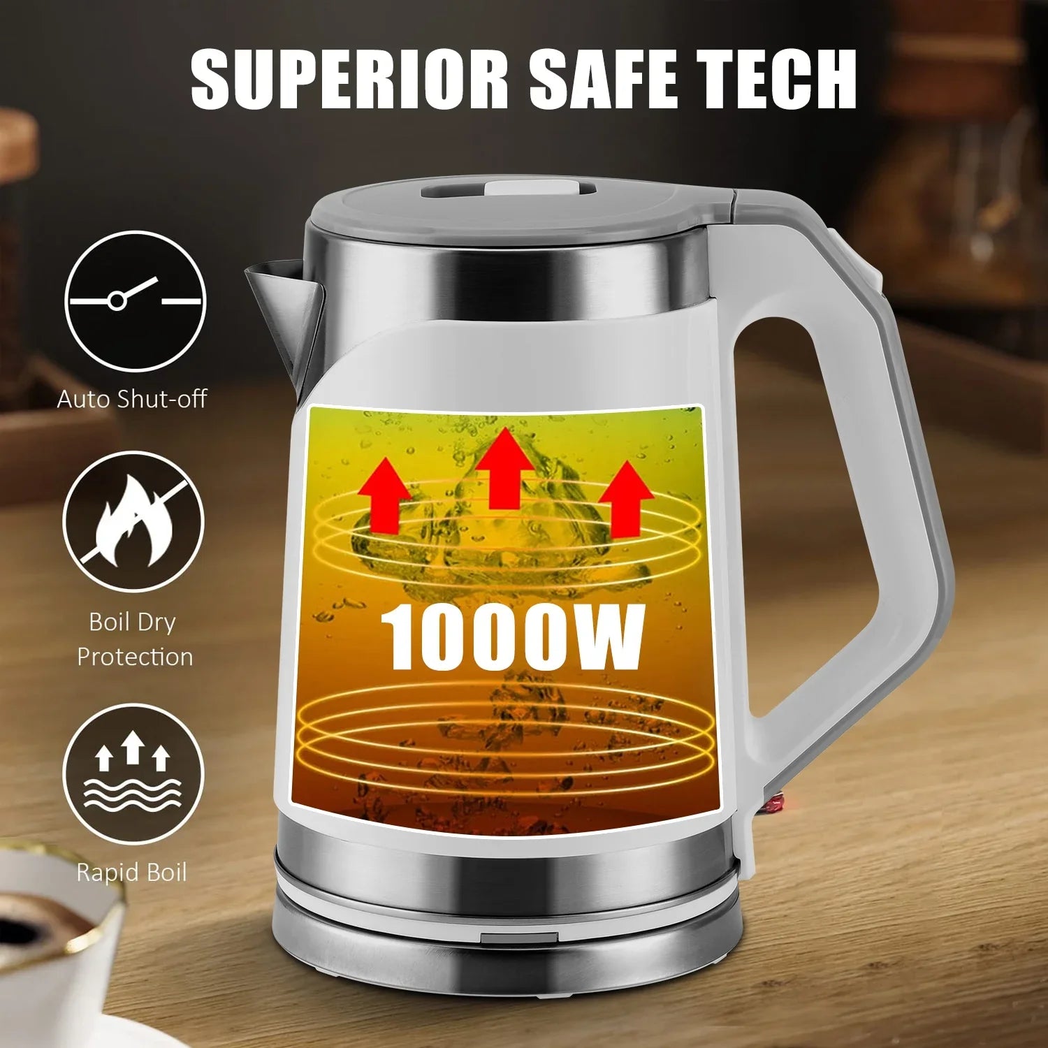 (Free Home Delivery) Small Portable Electric Tea Kettle – 2.0L