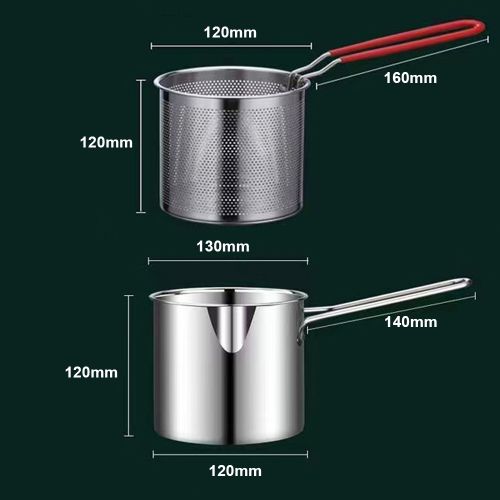 STAINLESS STEEL DEEP FRYER POT WITH BASKET 1.5L