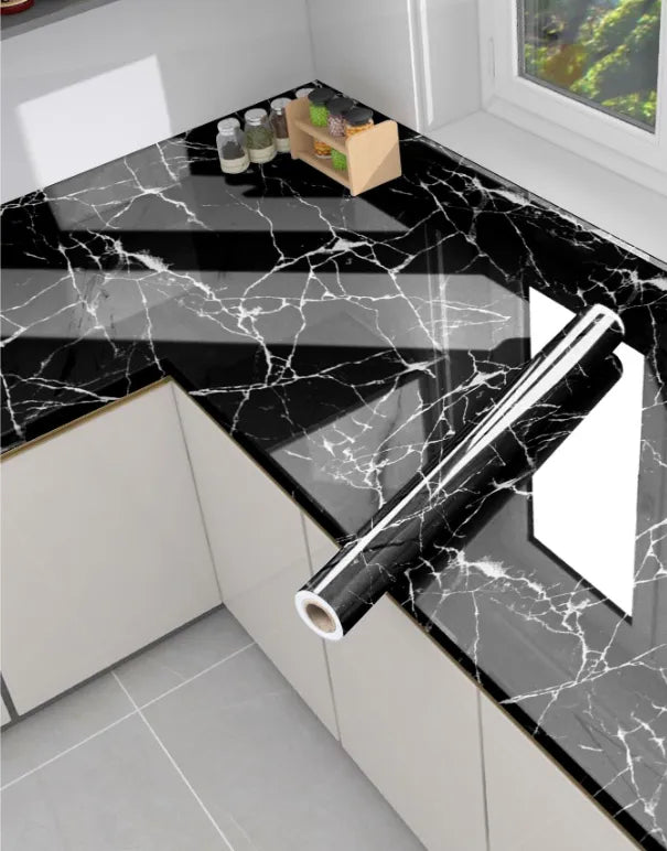 ( pack of 3 ) 3D Waterproof Marble Sheets, Self Adhesive PVC Sheet Rolls