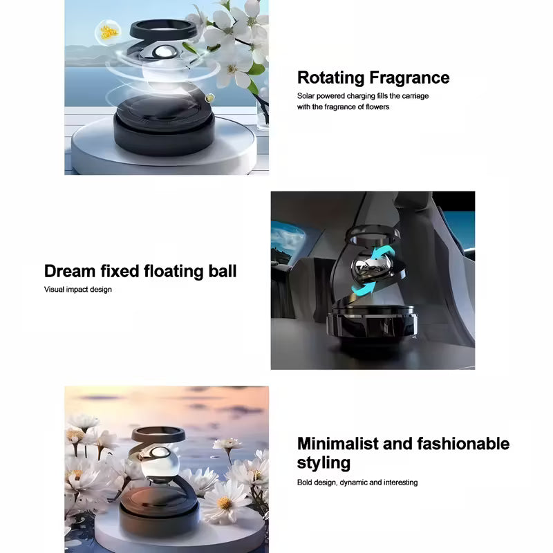 Universal Solar Power Car Perfume Air Freshener 360° Rotating Car Perfume Solar Energy Fragrance Car