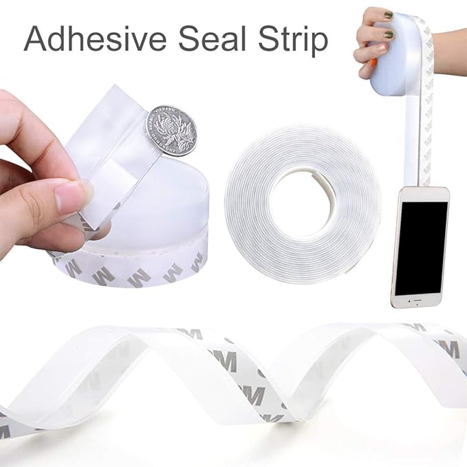 (Free Home Delivery) Door Weather Stripping Seal – 8M Transparent Draft Stopper (25MM)