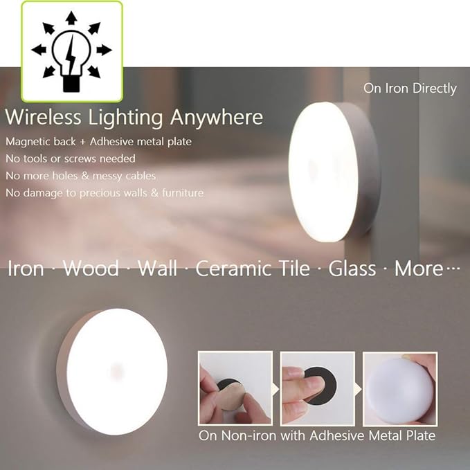 (Free Home Delivery)🌙✨ Smart Button Control Night Light – USB Rechargeable
