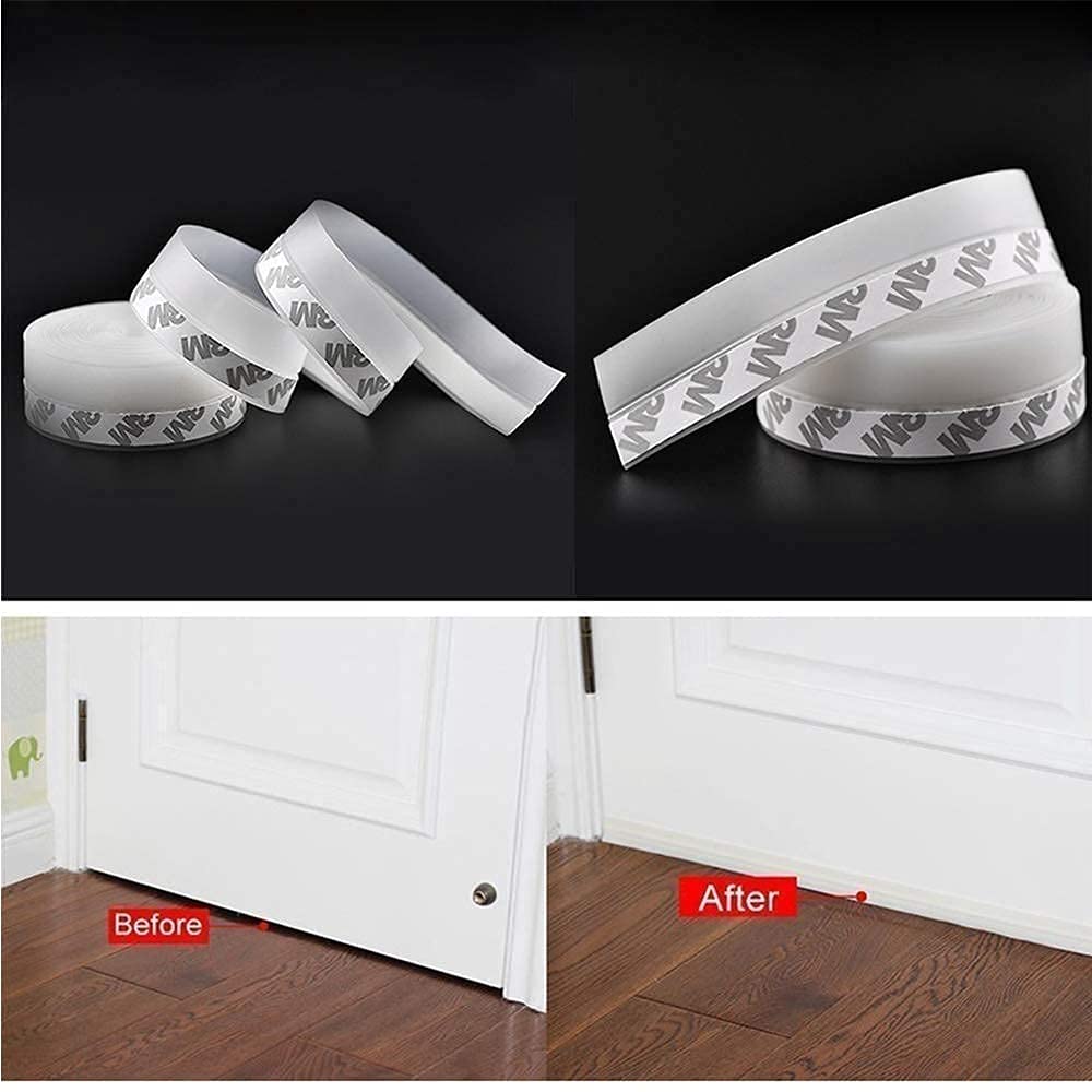 (Free Home Delivery) Door Weather Stripping Seal – 8M Transparent Draft Stopper (25MM)