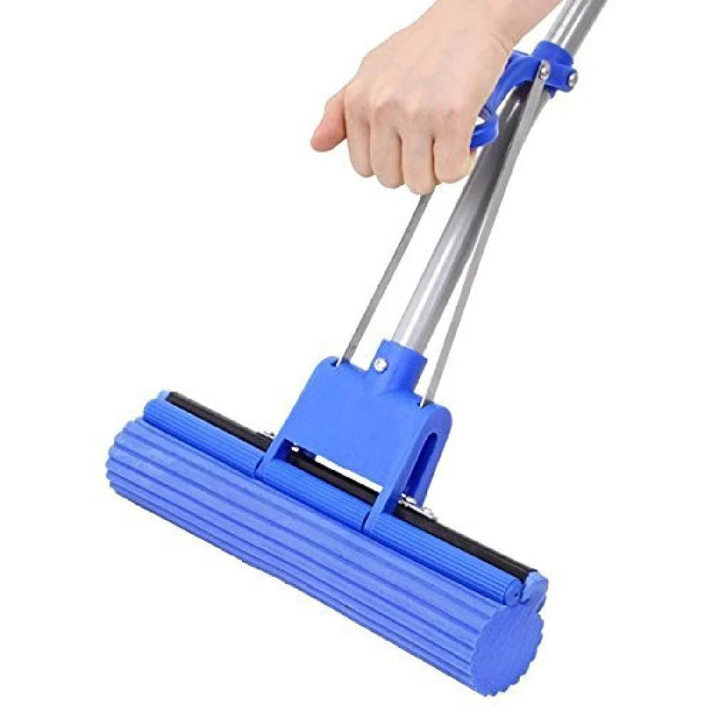 Magic PVA Sponge Mop - Adjustable Squeeze Water Floor Cleaning Mop with Telescopic Handle