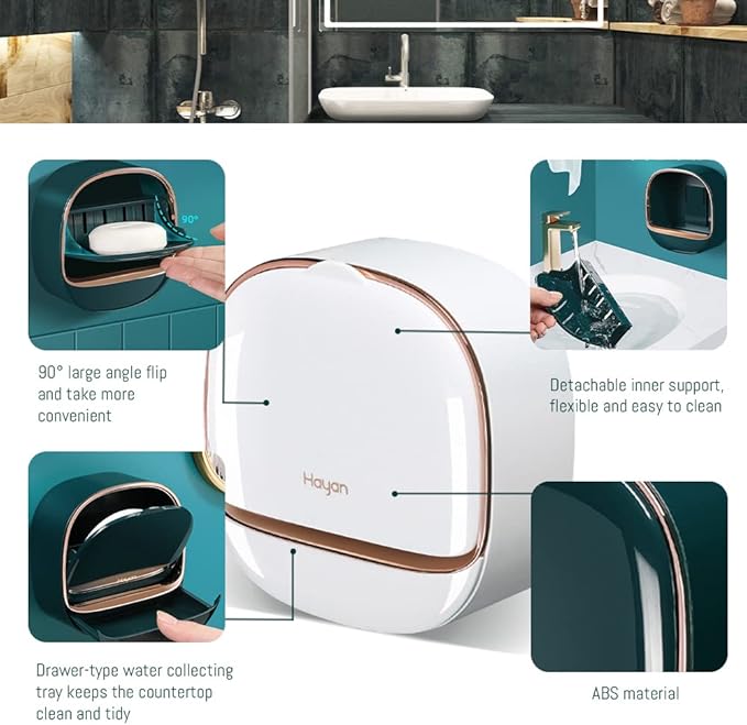 Luxury Wall Mounted Soap Holder with Drain Tray