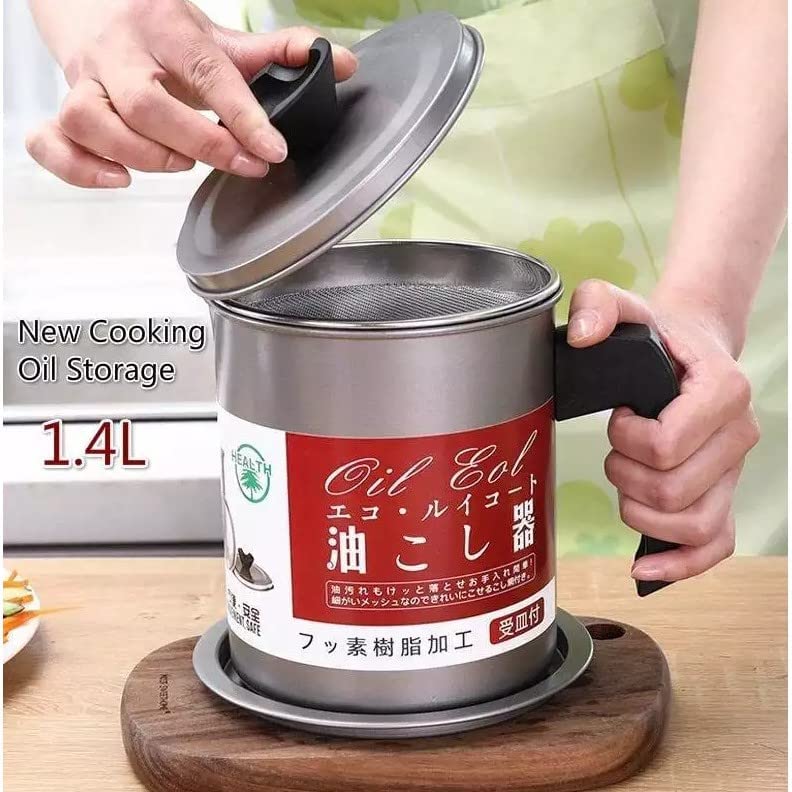(Free Home Delivery ) Stainless-Steel Oil Filter Storage Pot