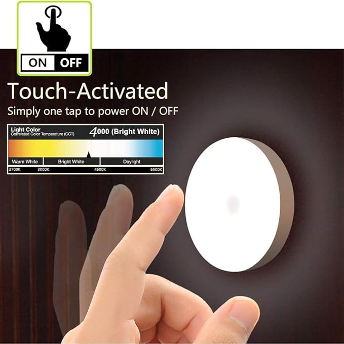 (Free Home Delivery)🌙✨ Smart Button Control Night Light – USB Rechargeable