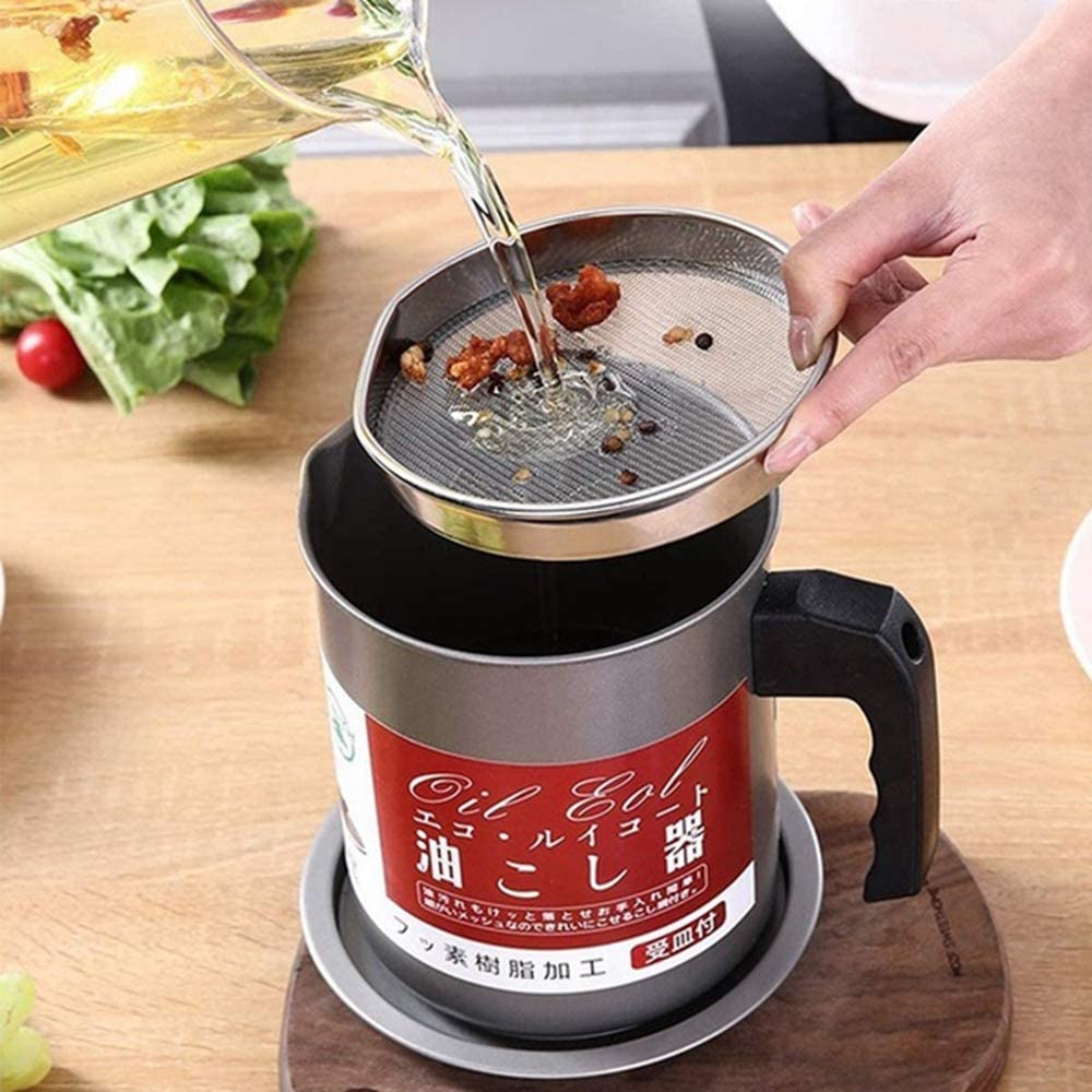 (Free Home Delivery ) Stainless-Steel Oil Filter Storage Pot
