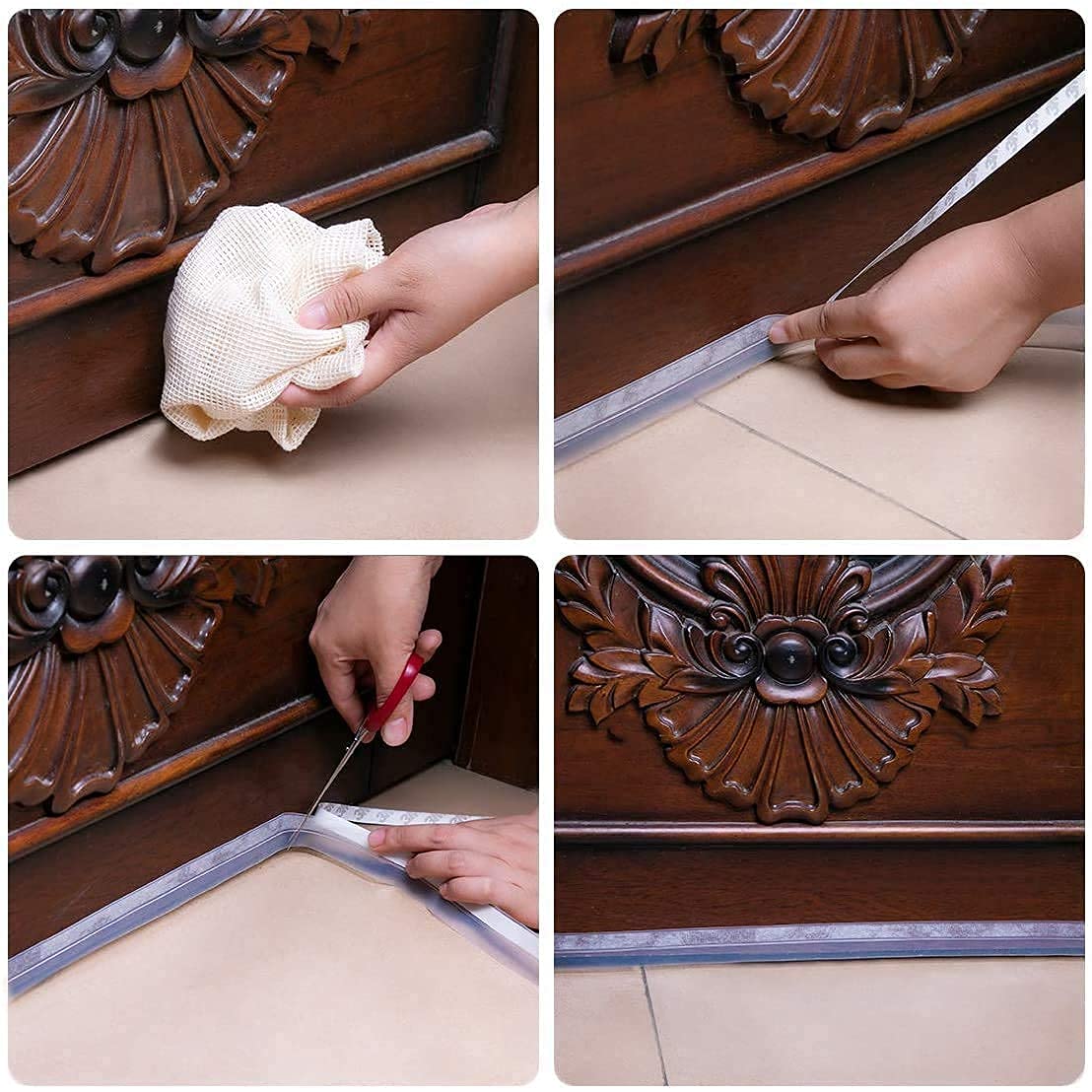 (Free Home Delivery) Door Weather Stripping Seal – 8M Transparent Draft Stopper (25MM)