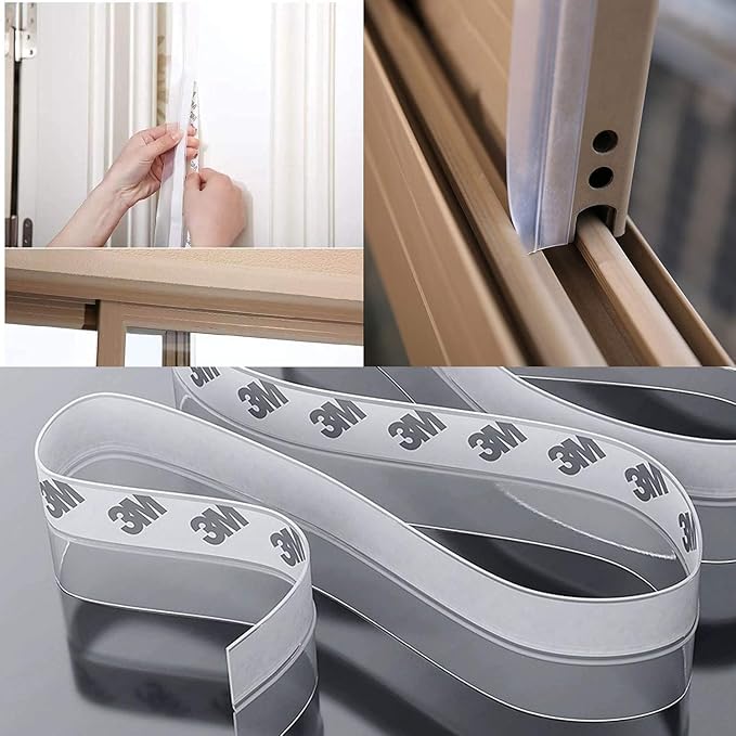(Free Home Delivery) Door Weather Stripping Seal – 8M Transparent Draft Stopper (25MM)