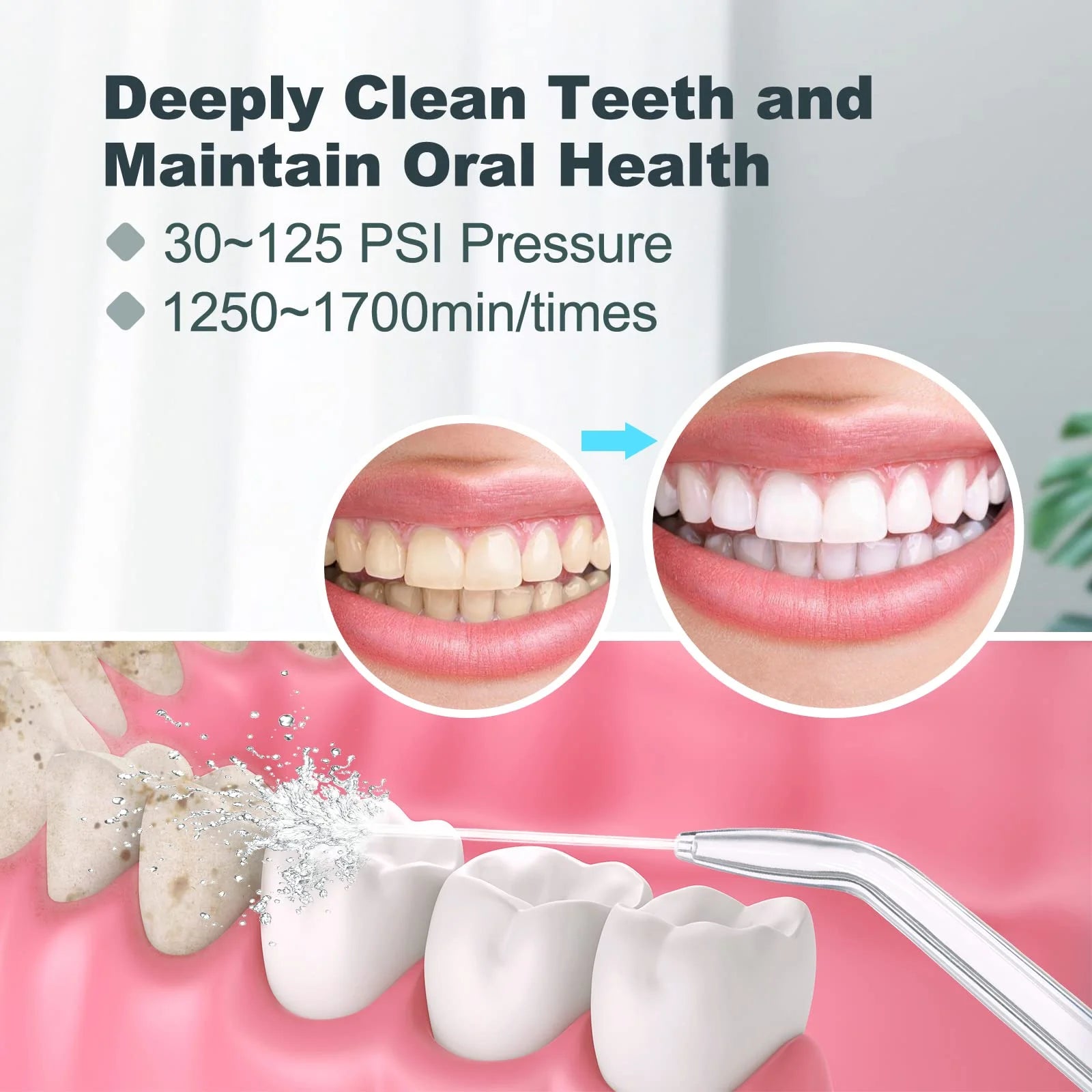 Rechargeable Portable Water Flosser  (Free Home Delivery)