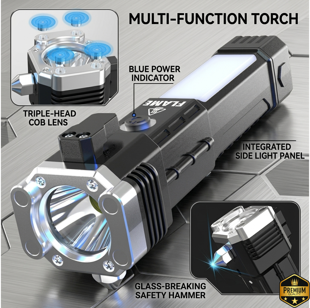 Heavy Duty Torch Light with Multipurpose usage (Free Home Delivery)