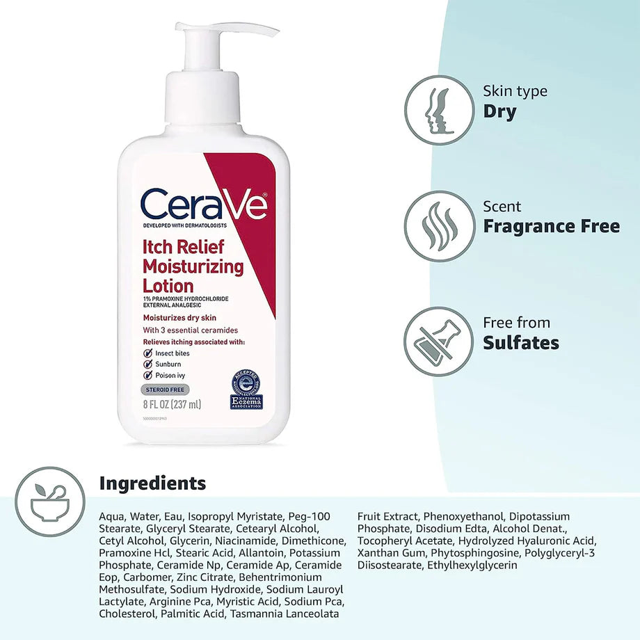 CeraVe Itch Relief Moisturizing Lotion, Dry Skin, 237ml