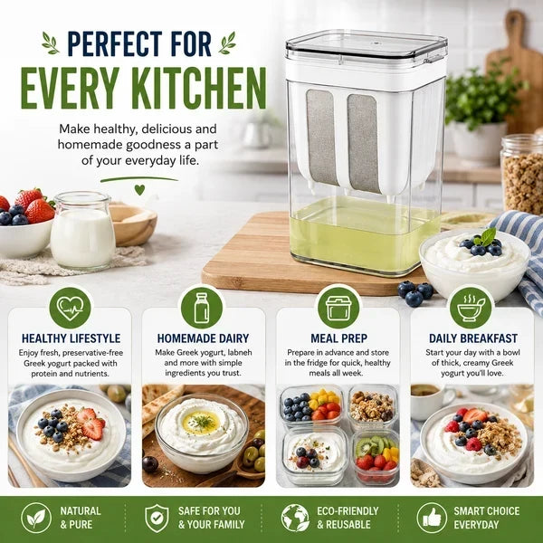 |FREE DELIVERY| Greek Yogurt Maker 1300ML | Multipurpose Food Strainer 🥣✨