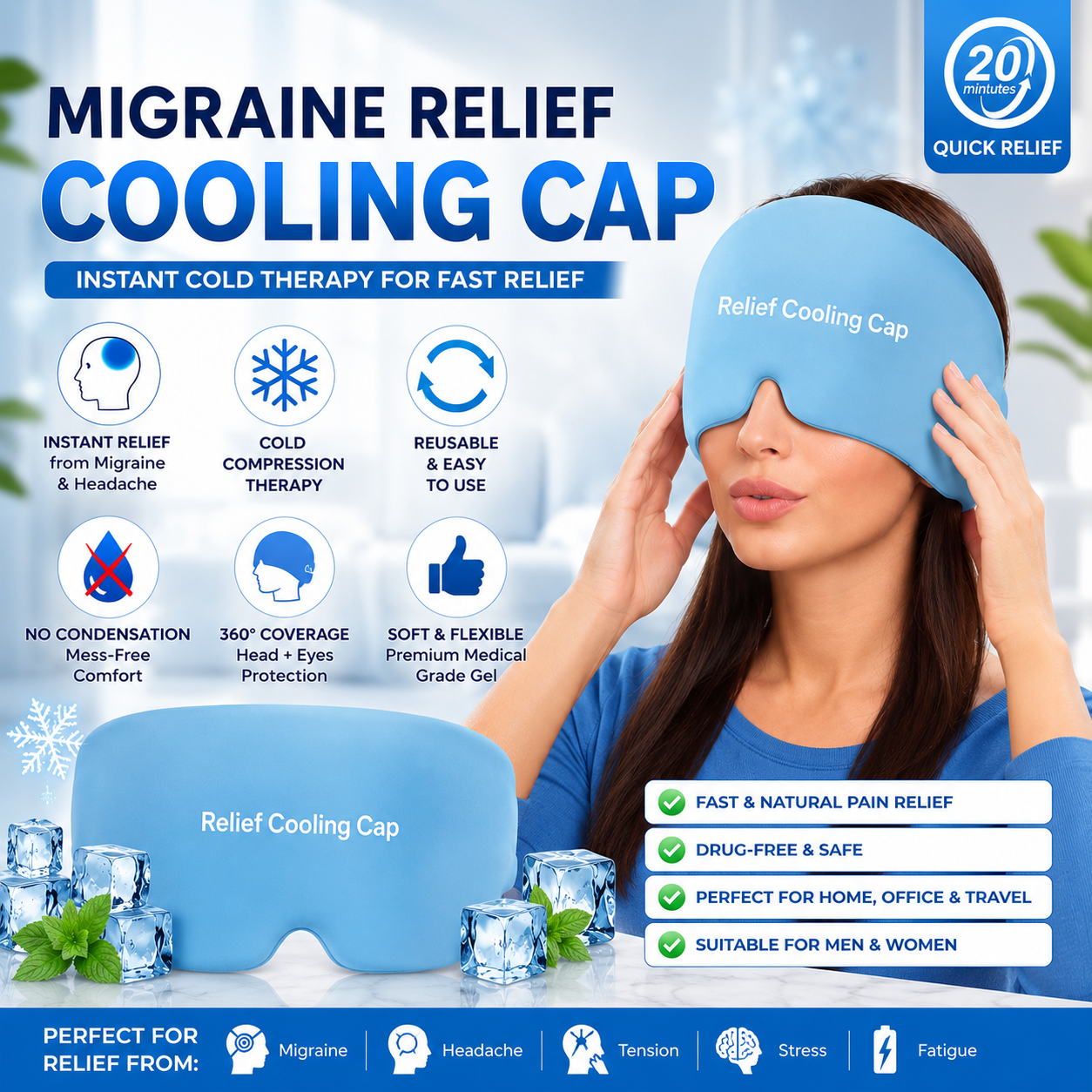 FREE DELIVERY| Migraine Relief Cooling Cap