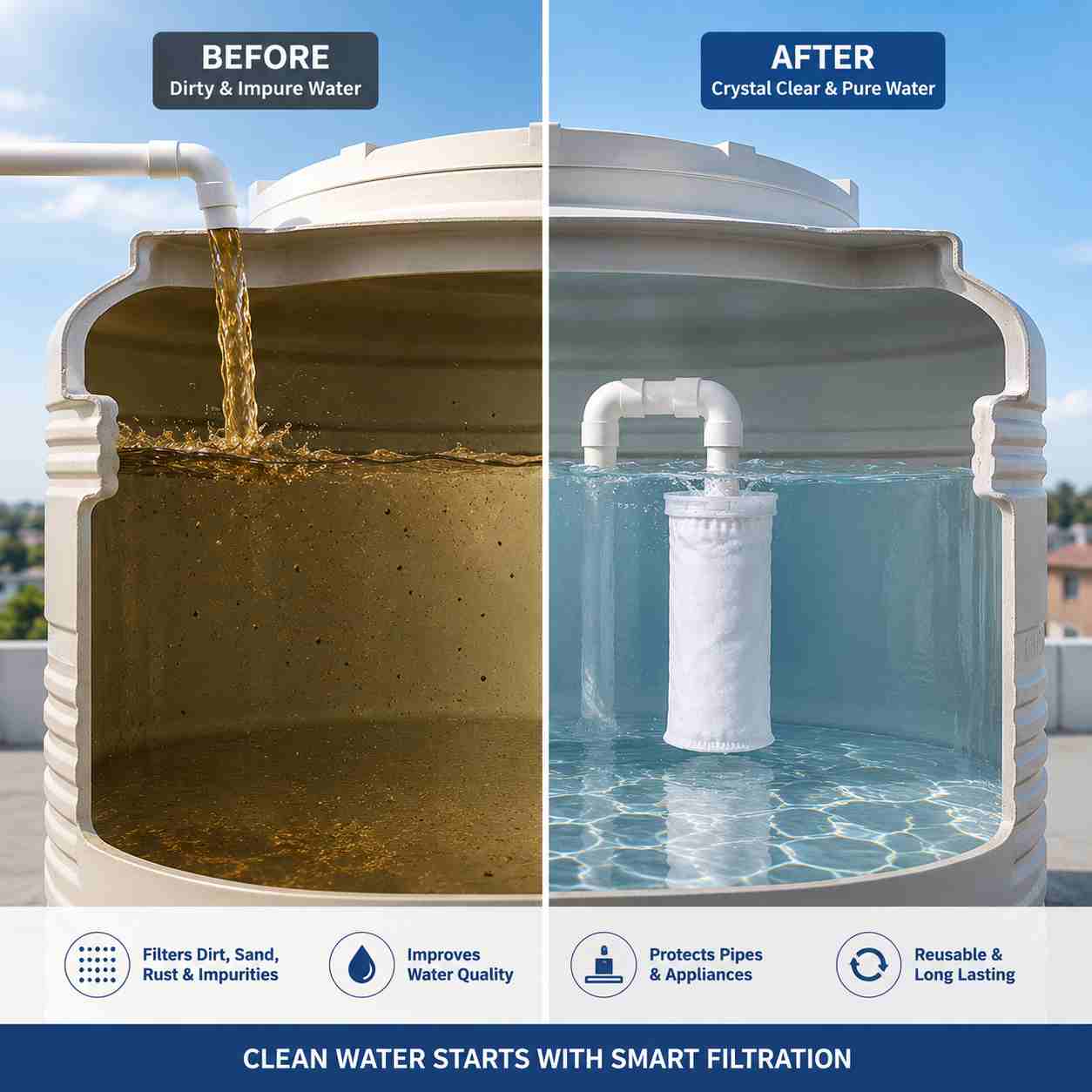 (Free Delivery) Premium Water Tank Filter Bag