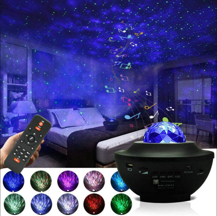 (Free Delivery) Galaxy Star Projector Lamp With LED Universe Effect & Music Bluetooth Speaker