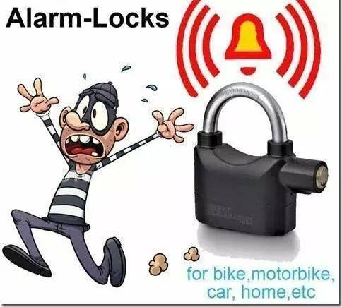 Alarm Lock Padlock Anti-Theft Security System Door Safety Lock (Black)