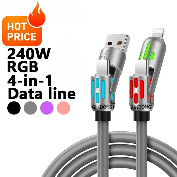4-in-1 USB Charging Cable fast charging