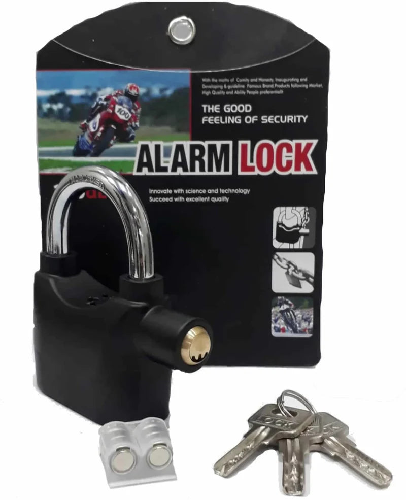 Alarm Lock Padlock Anti-Theft Security System Door Safety Lock (Black)