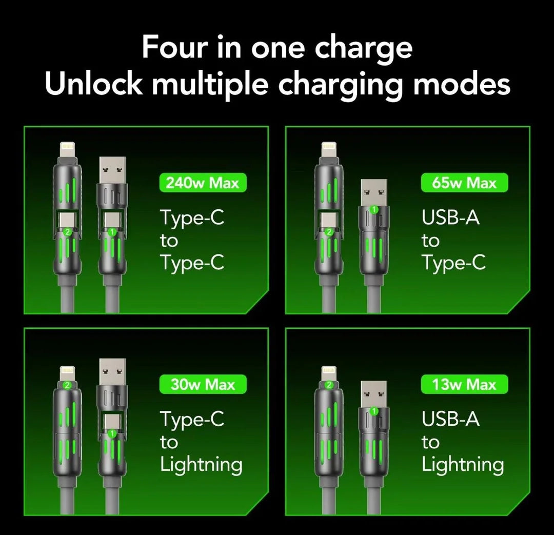 4-in-1 USB Charging Cable fast charging