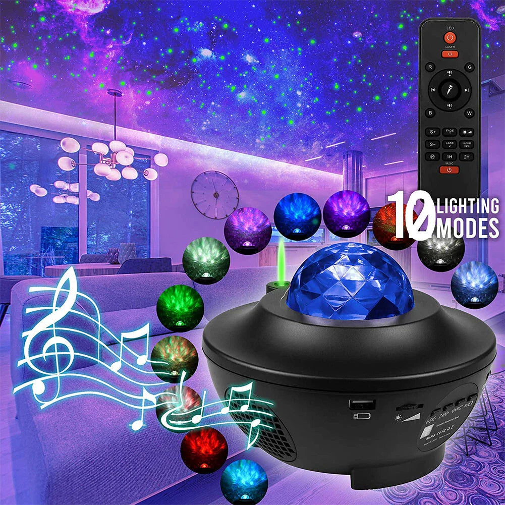 (Free Delivery) Galaxy Star Projector Lamp With LED Universe Effect & Music Bluetooth Speaker
