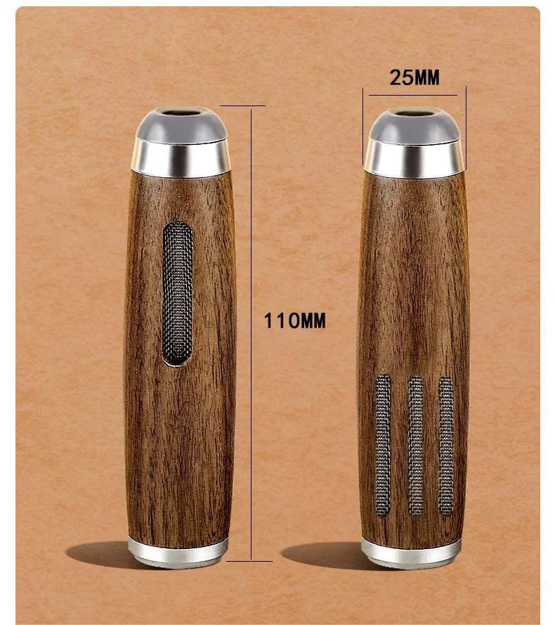 Mini Car Ashtray Anti Soot-flying Walnut Wood Cigarette Ash Holder
