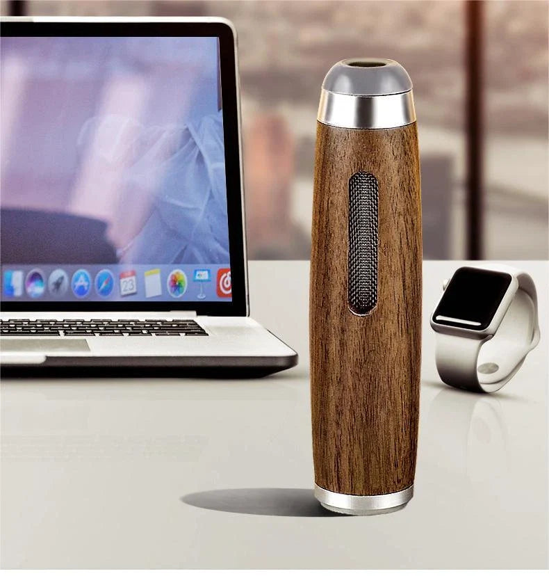 Mini Car Ashtray Anti Soot-flying Walnut Wood Cigarette Ash Holder