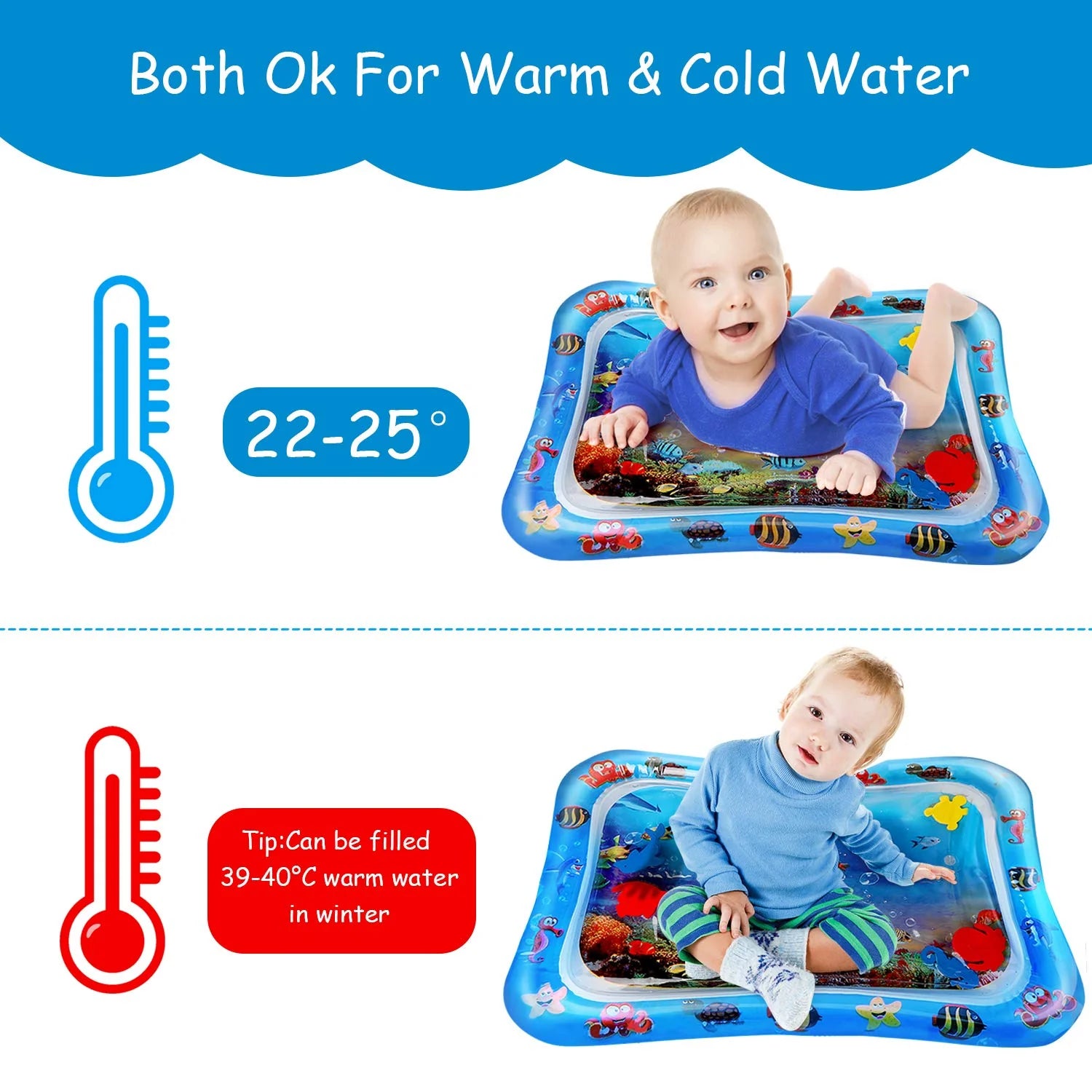 ( FREE HOME DELIVERY ) Baby Tummy Time Water Play Mat | Limited Offer Upto 50% Off