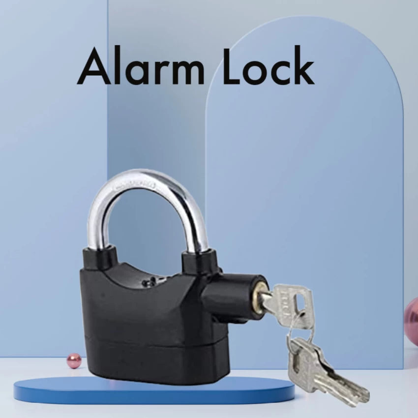 Alarm Lock Padlock Anti-Theft Security System Door Safety Lock (Black)