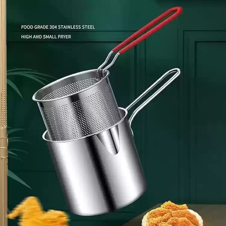 STAINLESS STEEL DEEP FRYER POT WITH BASKET 1.5L