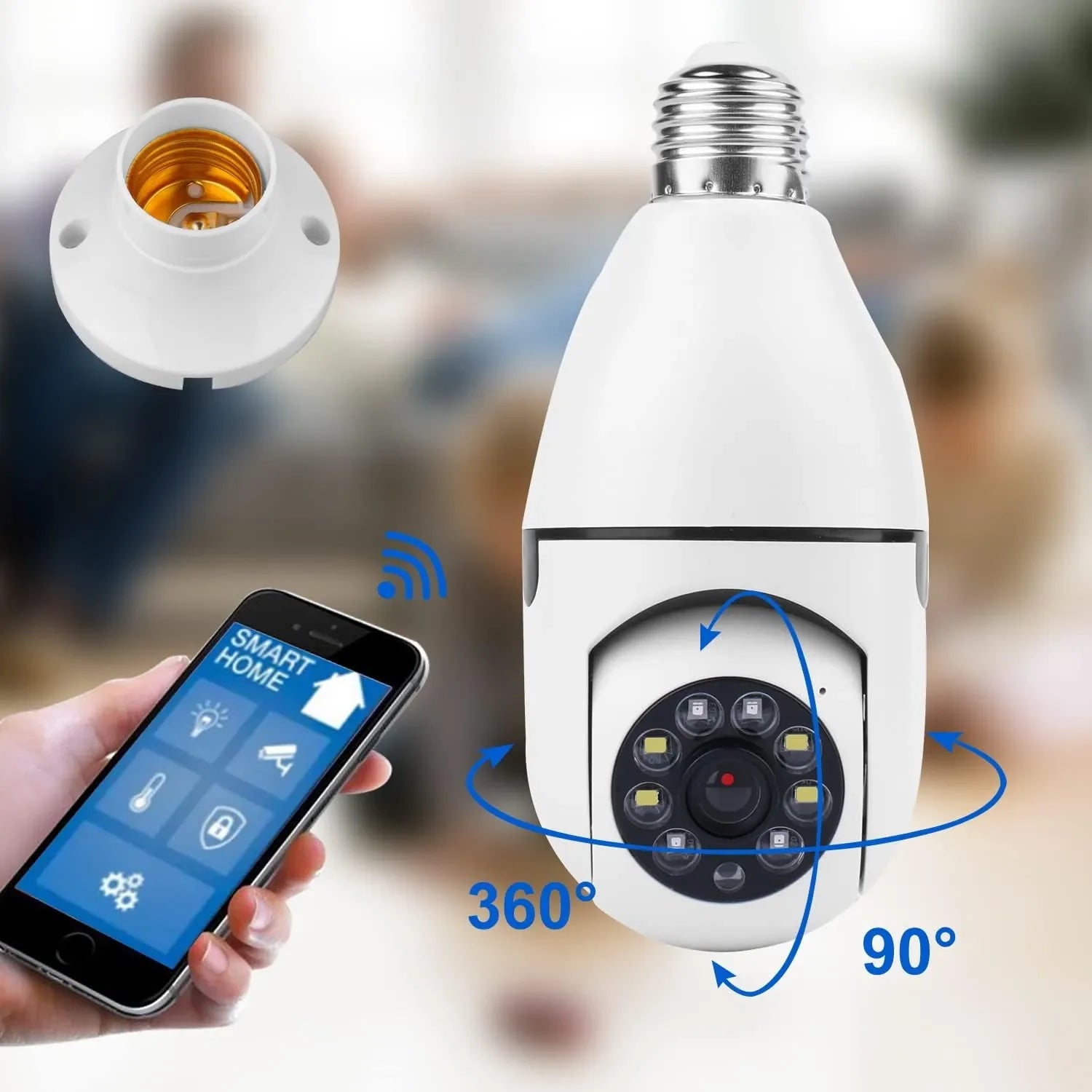 Free Home Delivery- 360° WiFi 1080p Bulb Camera