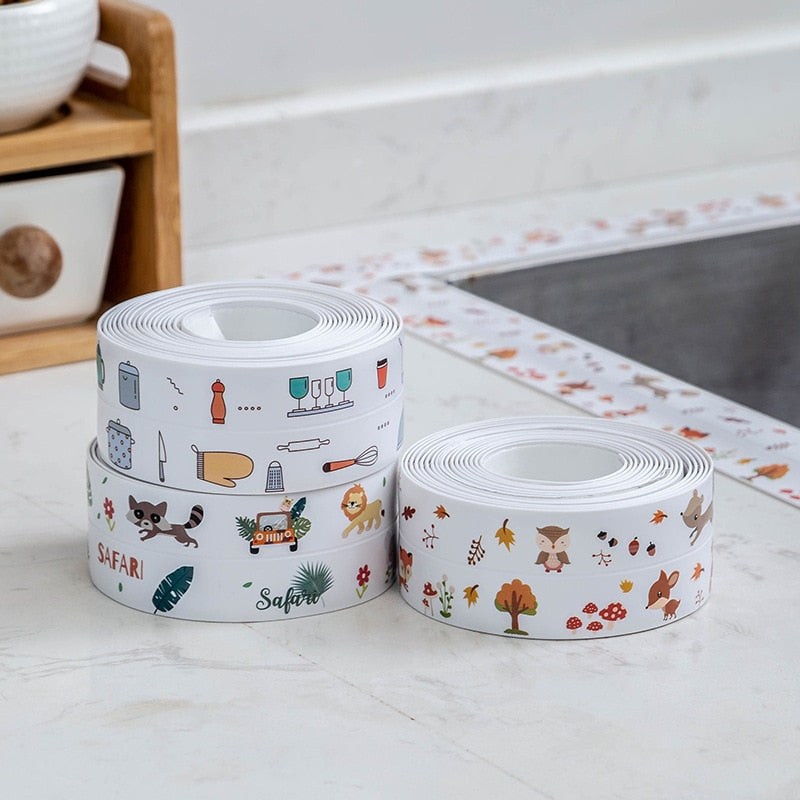 FREE HOME DELIVERY Kitchen Sink Waterproof Sticker Anti-mold Waterproof Tape Bathroom Countertop Toilet Gap Self-adhesive Seam Stickers