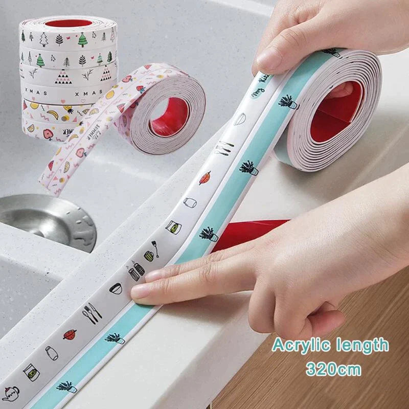 FREE HOME DELIVERY Kitchen Sink Waterproof Sticker Anti-mold Waterproof Tape Bathroom Countertop Toilet Gap Self-adhesive Seam Stickers