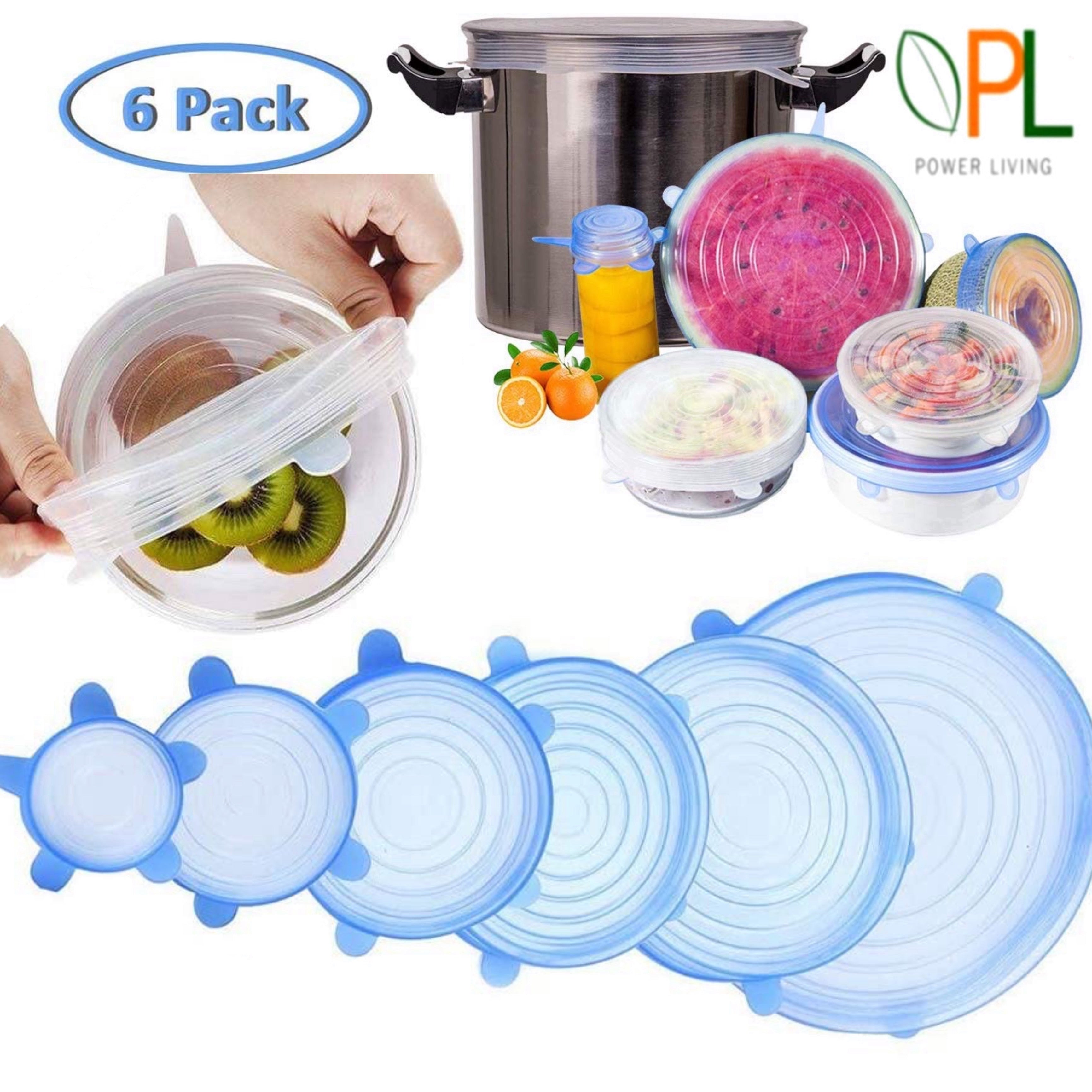 Pack of 12 Stretch Silicone Lids Kitchen Reusable Silicone Stretch Seal Lid for Food Preservation,
